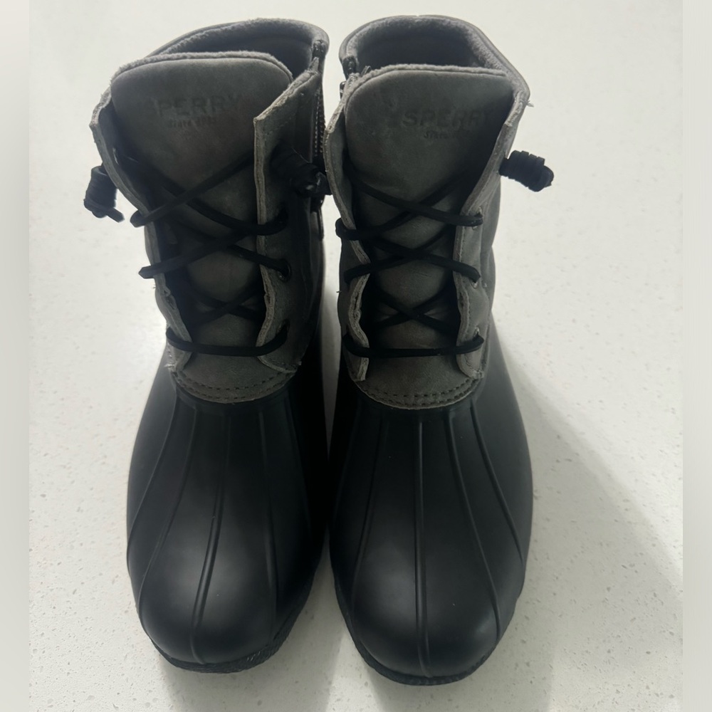Black & Gray Sperry Boots